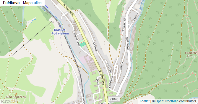 Fučíkova - mapa ulice