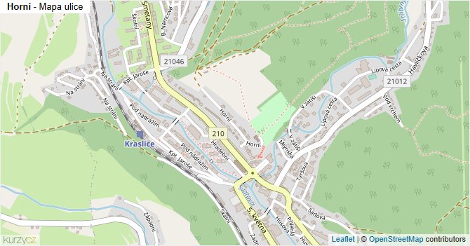 Horní - mapa ulice