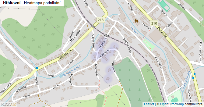 Hřbitovní - mapa podnikání