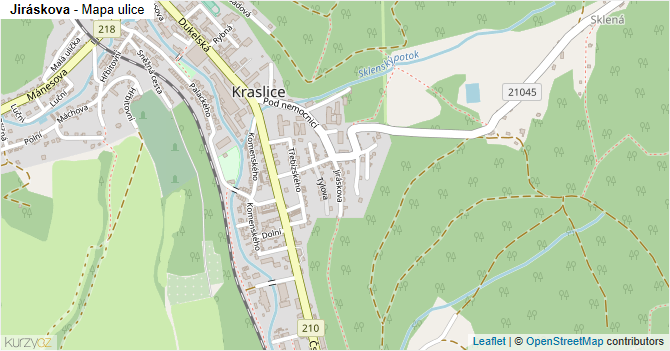 Jiráskova - mapa ulice