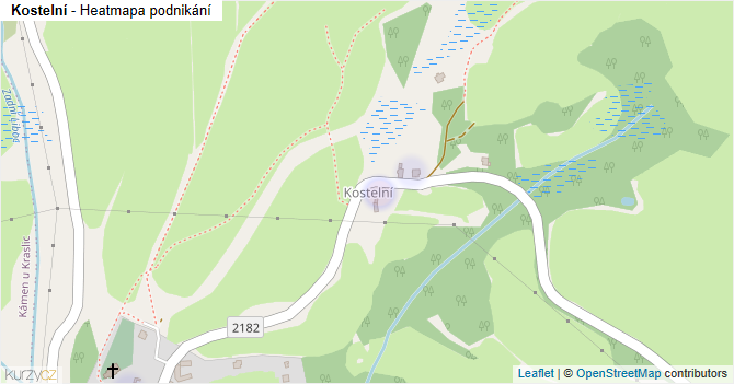 Kostelní - mapa podnikání