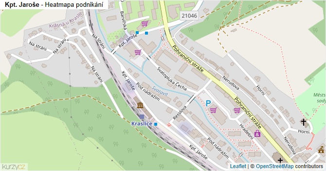 Kpt. Jaroše - mapa podnikání