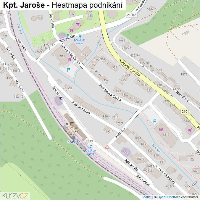 Mapa Kpt. Jaroše - Firmy v ulici.