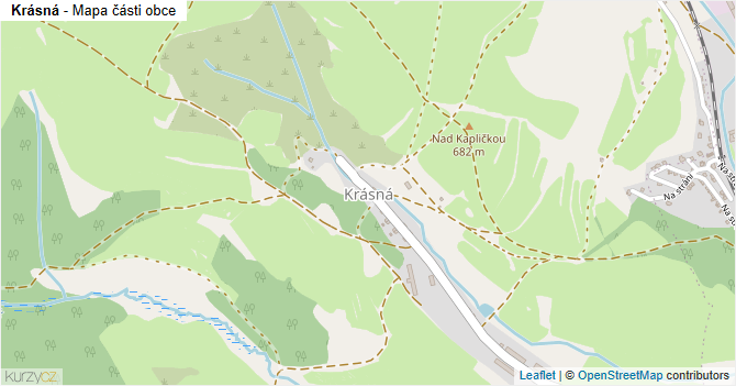 Krásná - mapa části obce