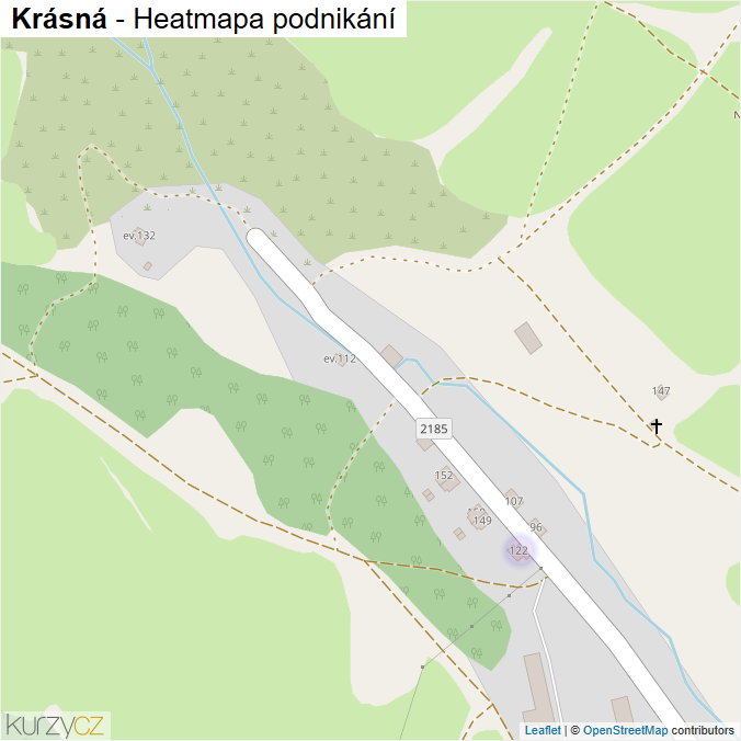 Mapa Krásná - Firmy v části obce.