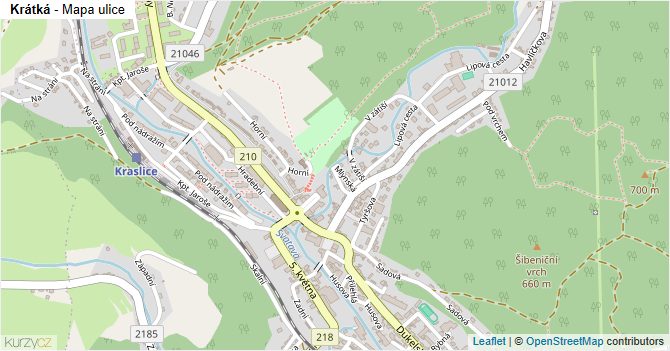 Krátká - mapa ulice