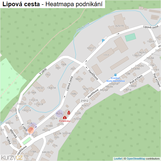 Mapa Lipová cesta - Firmy v ulici.