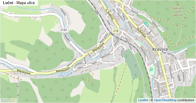 Luční - mapa ulice