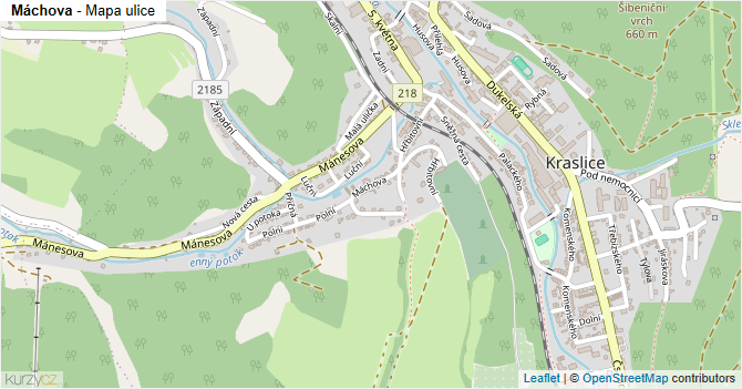 Máchova - mapa ulice