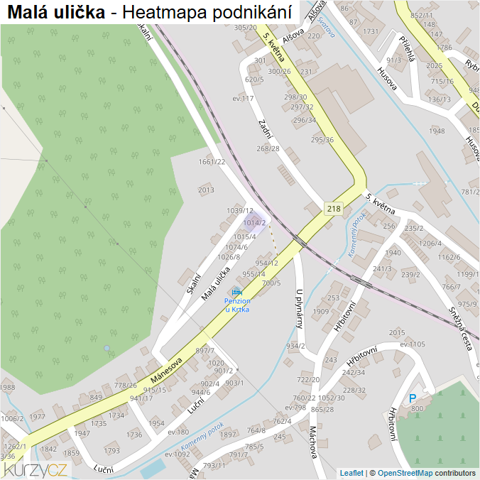Mapa Malá ulička - Firmy v ulici.