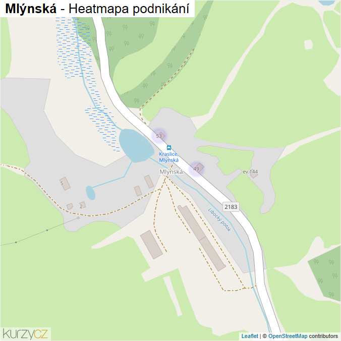 Mapa Mlýnská - Firmy v části obce.
