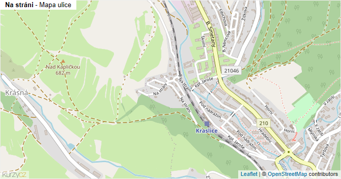 Na stráni - mapa ulice