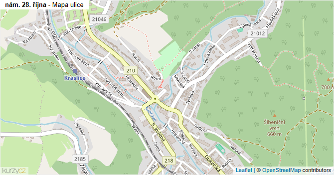 nám. 28. října - mapa ulice