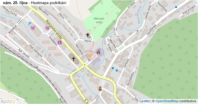 nám. 28. října - mapa podnikání