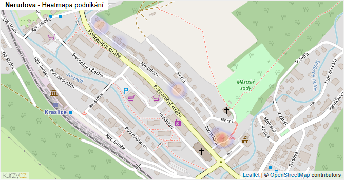 Nerudova - mapa podnikání