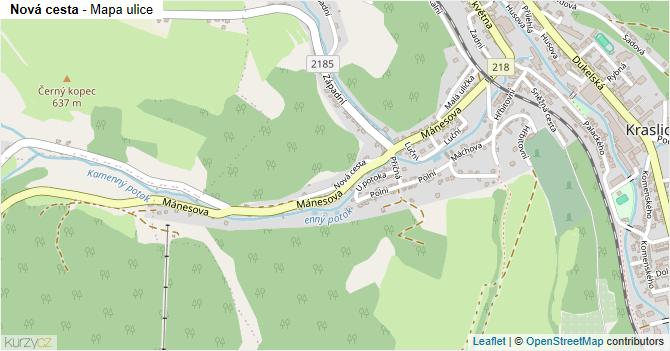 Nová cesta - mapa ulice