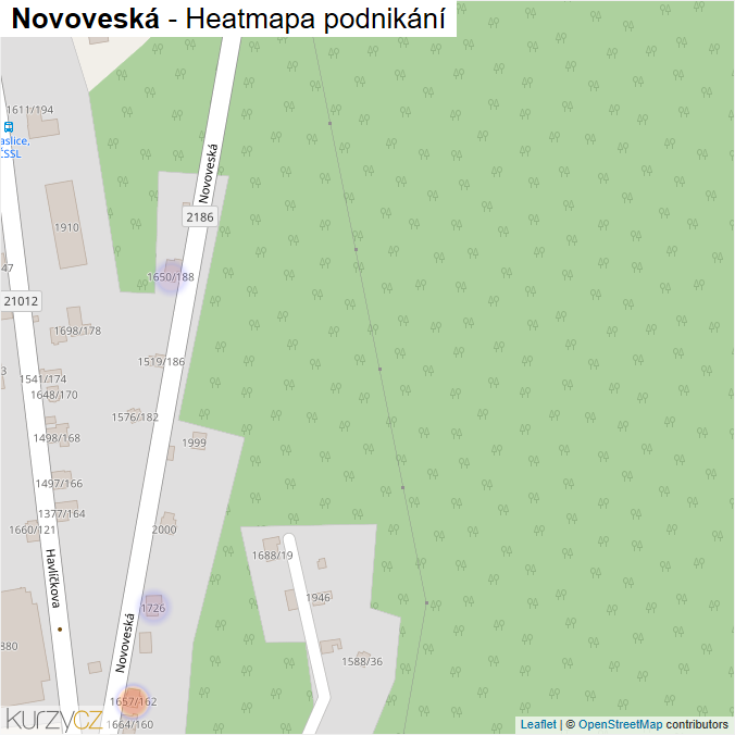 Mapa Novoveská - Firmy v ulici.