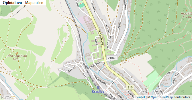 Opletalova - mapa ulice