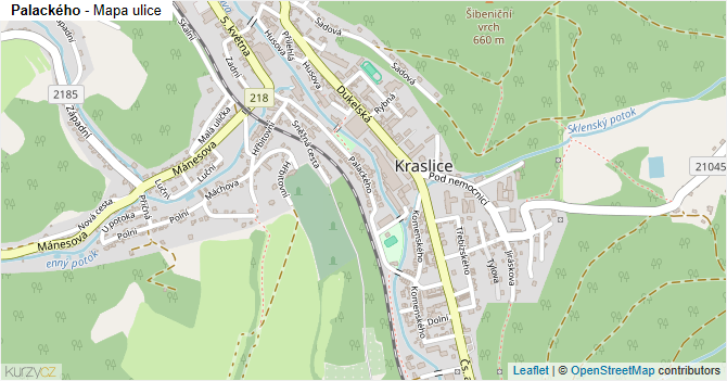 Palackého - mapa ulice