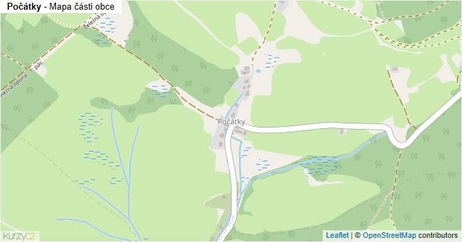 Počátky - mapa části obce