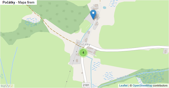 Počátky - mapa firem