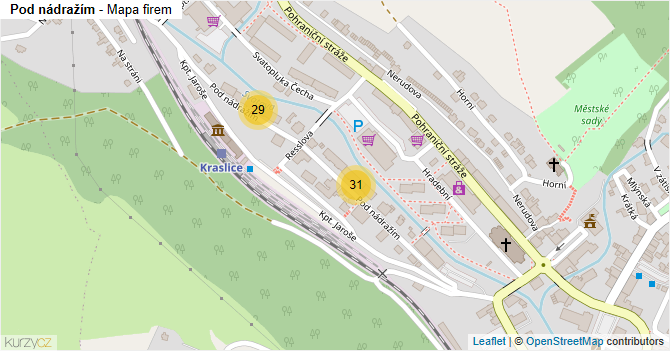 Pod nádražím - mapa firem