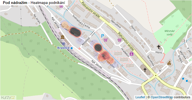 Pod nádražím - mapa podnikání