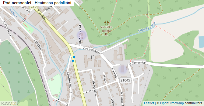 Pod nemocnicí - mapa podnikání