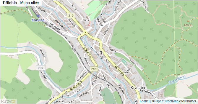 Přilehlá - mapa ulice