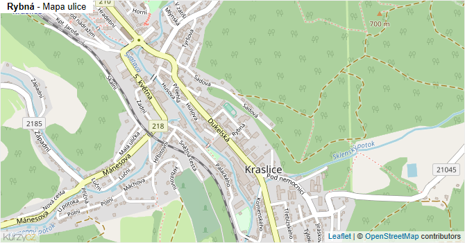 Rybná - mapa ulice