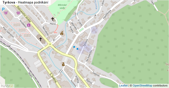 Tyršova - mapa podnikání