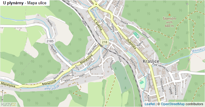 U plynárny - mapa ulice