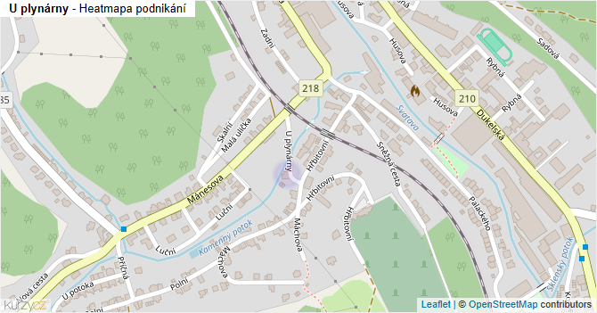 U plynárny - mapa podnikání