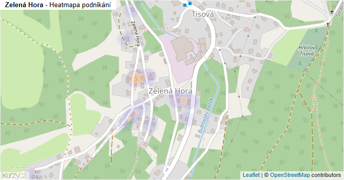 Zelená Hora - mapa podnikání