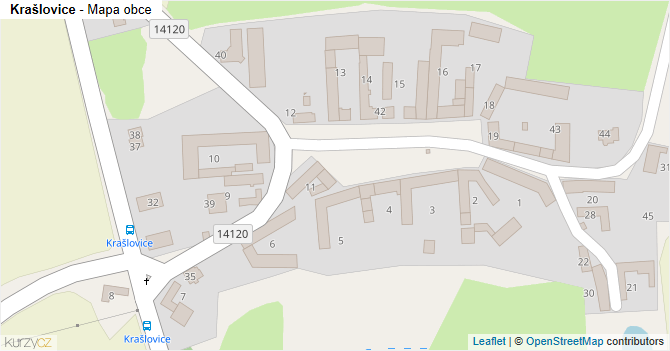 Krašlovice - mapa obce