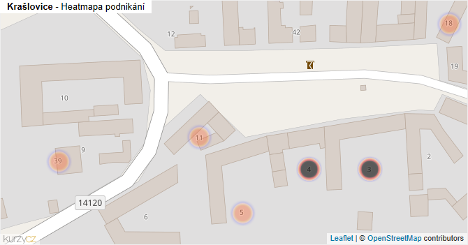 Krašlovice - mapa podnikání