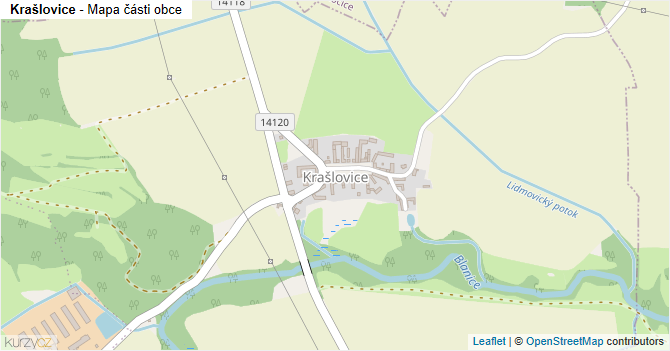 Krašlovice - mapa části obce