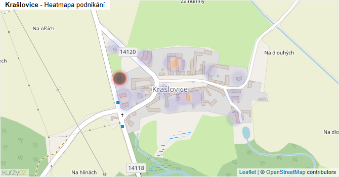 Krašlovice - mapa podnikání
