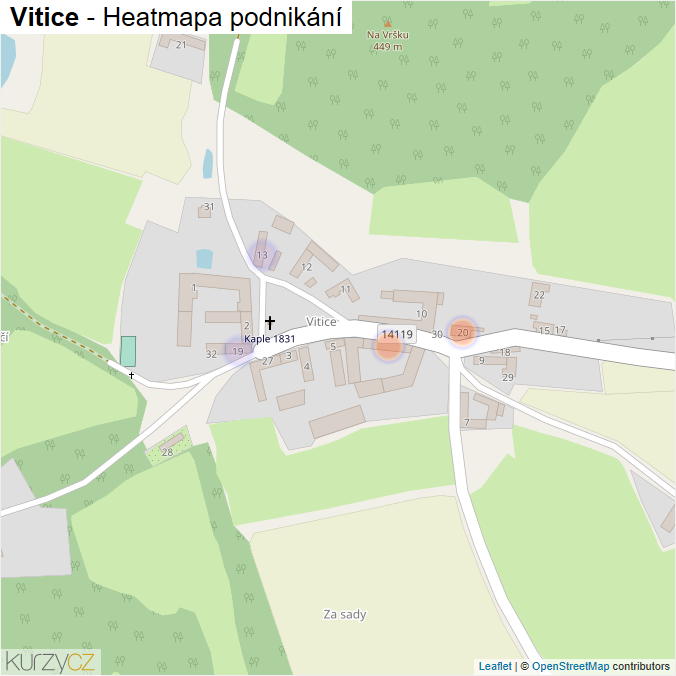 Mapa Vitice - Firmy v části obce.