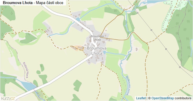Broumova Lhota - mapa části obce