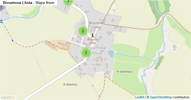 Broumova Lhota - mapa firem