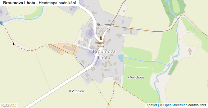 Broumova Lhota - mapa podnikání
