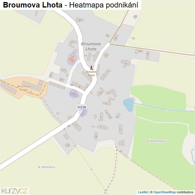 Mapa Broumova Lhota - Firmy v části obce.