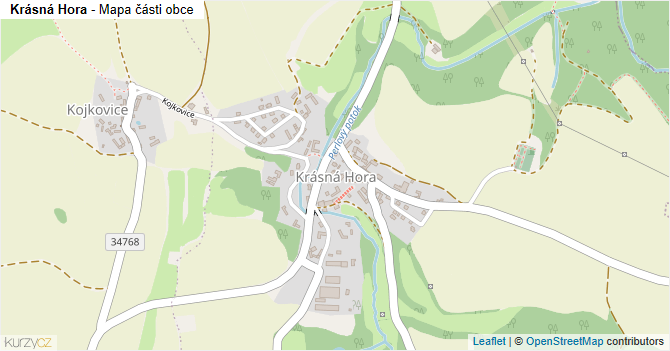 Krásná Hora - mapa části obce