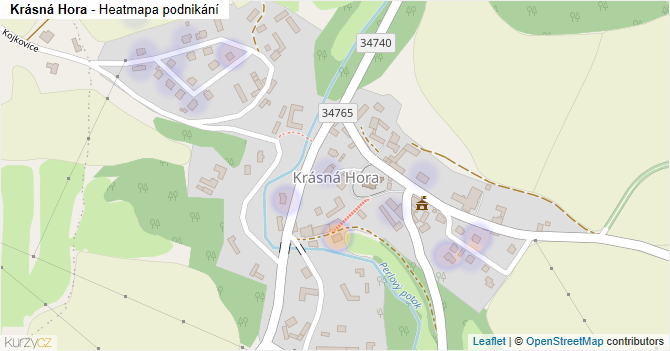 Krásná Hora - mapa podnikání