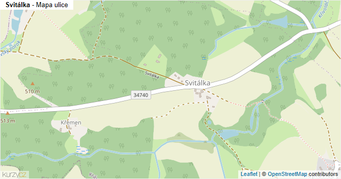 Svitálka - mapa ulice