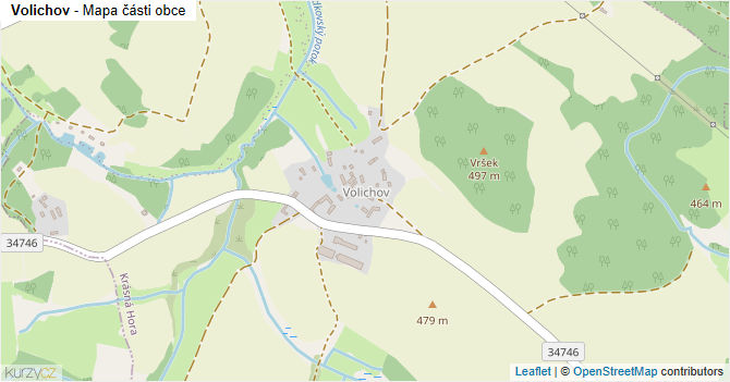 Volichov - mapa části obce
