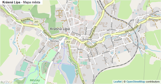 Krásná Lípa - mapa města