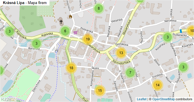 Krásná Lípa - mapa firem