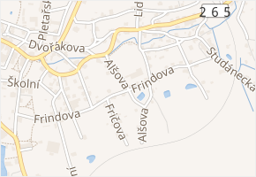 Alšova v obci Krásná Lípa - mapa ulice